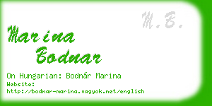 marina bodnar business card