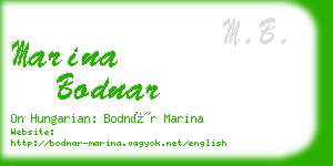 marina bodnar business card